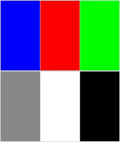 ▼   采用三基色及黑白屏测试屏幕表面是否有亮点,黑点,异物等不良,经