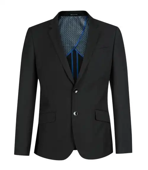 selected思莱德涤纶平驳领修身男士商务西服t|41625x001