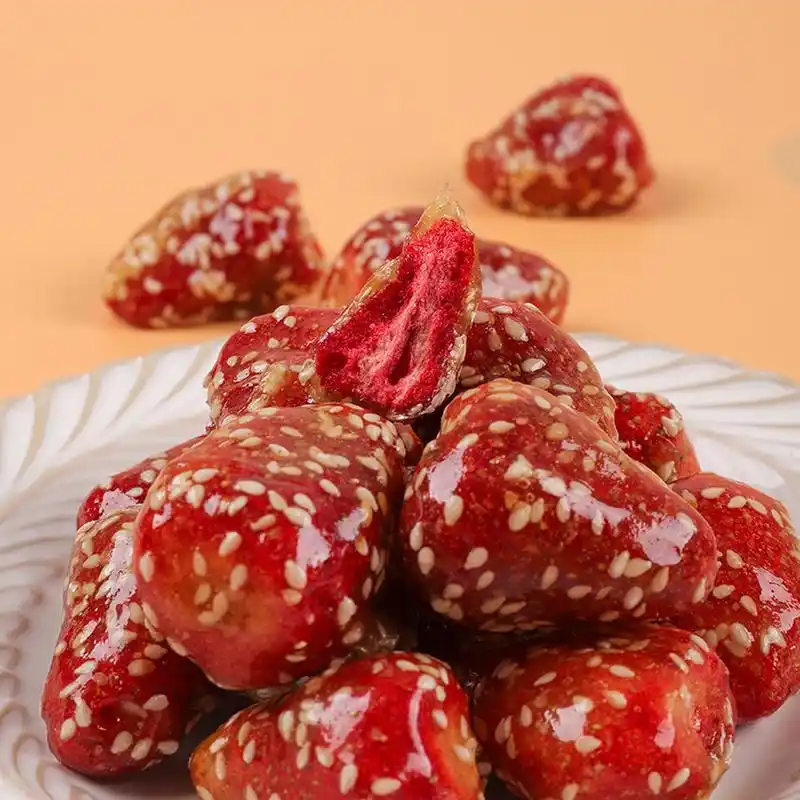 苗蔬蔬冻干冰糖草莓厂家批发#果蔬脆