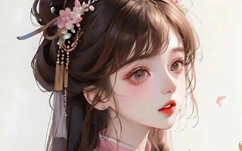 "ai绘画成品展示:古风温婉女生人物壁纸"