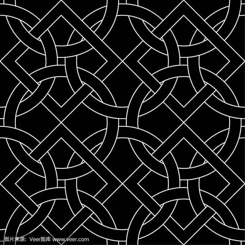 几何形状,四方连续纹样,黑白图片,边框,艺术