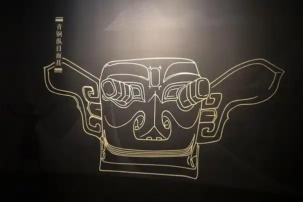 三星堆遗址中出土的纵目青铜面具,是商代中晚期的青铜器之一.