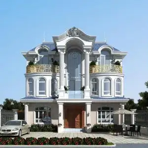 别墅设计图纸三层欧式大气