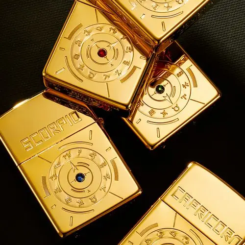 打火机zippo原装正品十二星座众神之力黄金版彩彩贝zippo