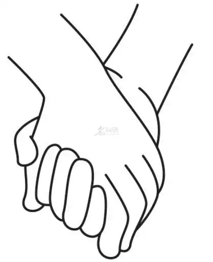 怎样画情侣牵手姿势初学者画牵手姿势步骤图