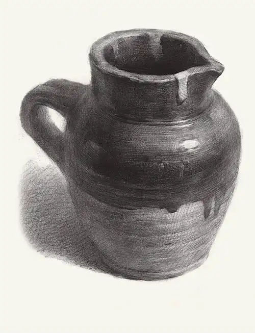 素描静物  #素描静物单体  #单体陶罐步骤图