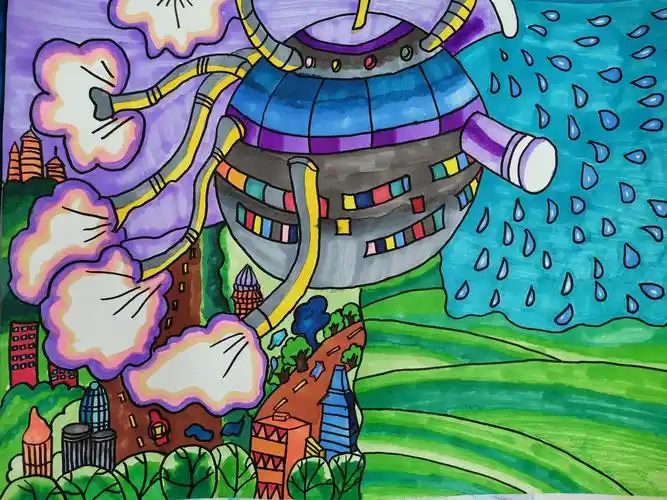 三曹路小学"创新 环保 和谐"科幻画获奖作品展