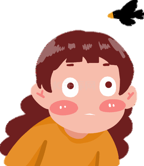卡通女孩无语乌鸦省略号呆看呆鸦雀无声表情包