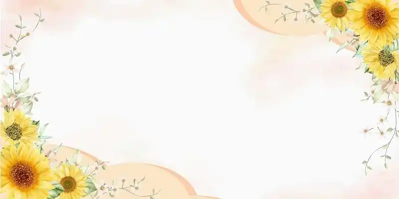 日系浅黄杏色小清新唯美水彩晕染向日葵背景展板