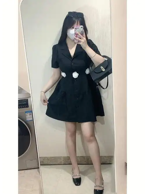 170 130斤 94   微胖连衣裙  黑白yyds!