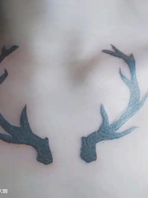 鹿角_纹身图案手稿图片_a.怡怡的纹身作品集