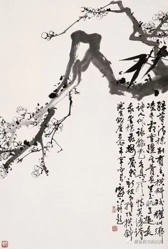 "红梅迎春"— 国画大家于希宁梅花作品欣赏