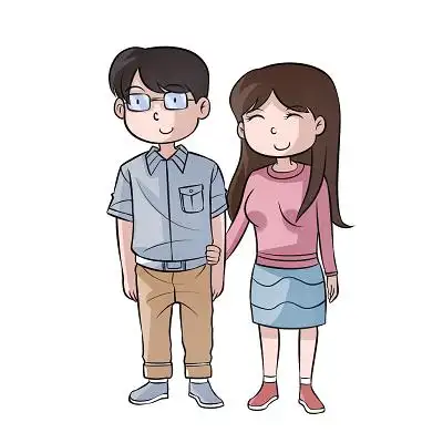 手绘卡通爸爸妈妈原创人物素材