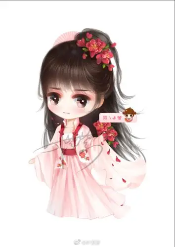 古装q版手绘,插画师:叶紫装