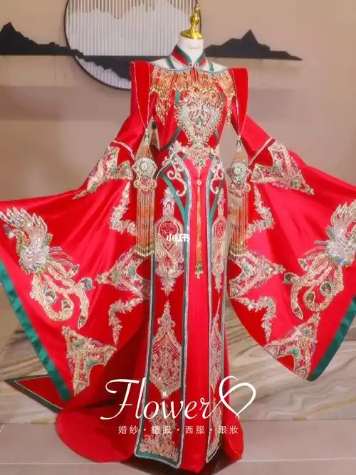 大气唯美78中式婚礼魏晋风婚服中山婚纱