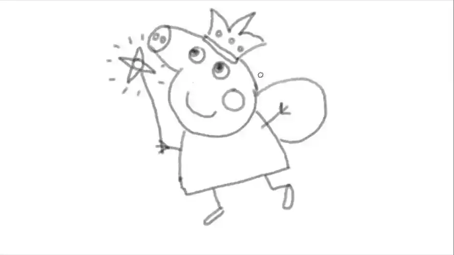 小猪佩奇简笔画佩奇装扮成小小仙女公主