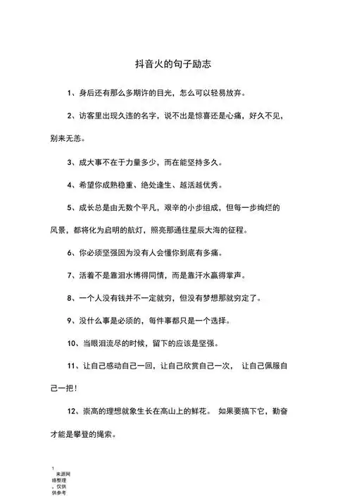 抖音火的句子励志