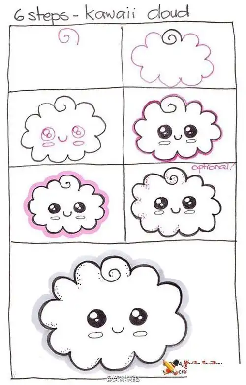 怎么画油画云朵简笔画步骤