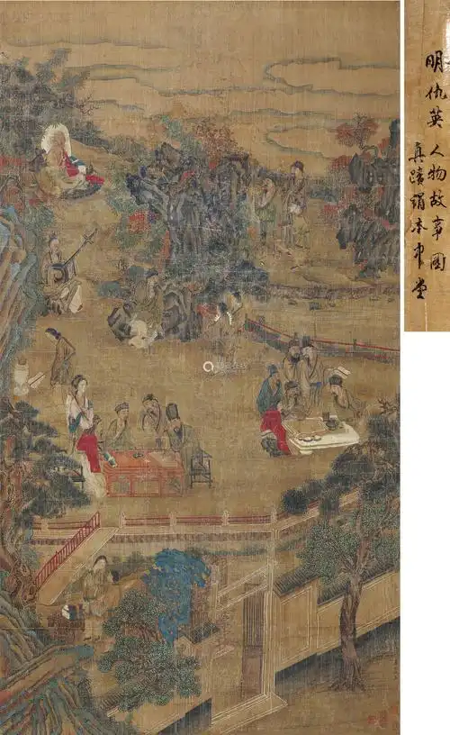 仇英(款) 人物故事 立轴 绢本