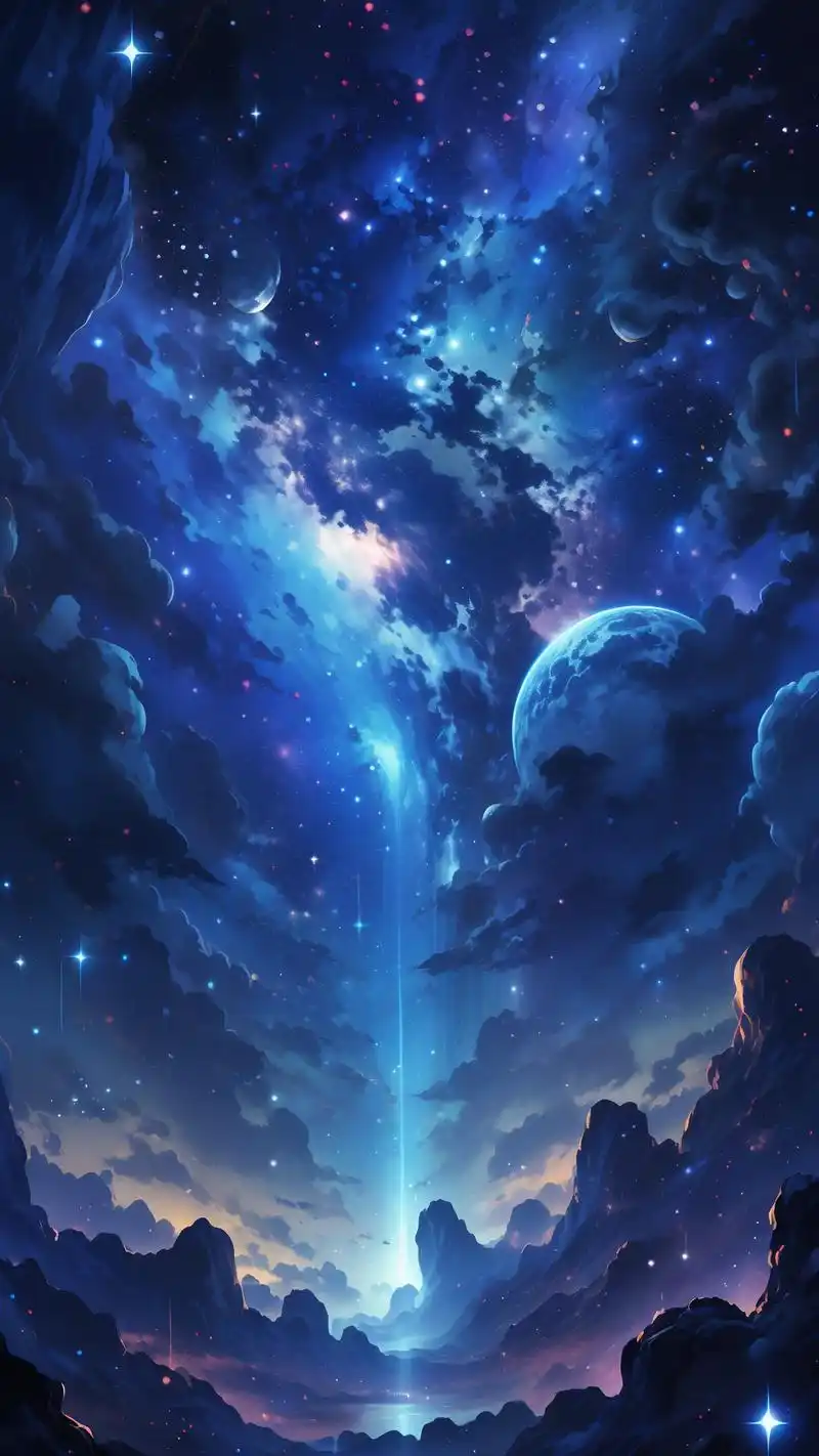 二次元治愈系夜空壁纸精选90 换一张治愈系的二次元夜空壁纸,让手机