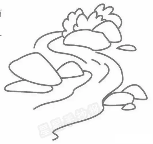 泉水简笔画