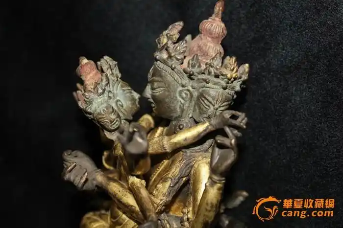 紫铜镏金欢喜佛