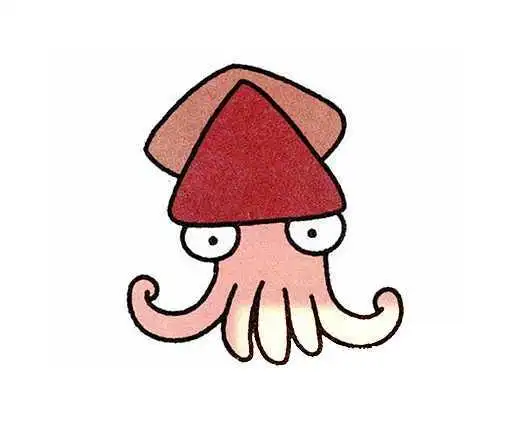 简单彩色乌贼的画法卡通乌贼简笔画图片教程