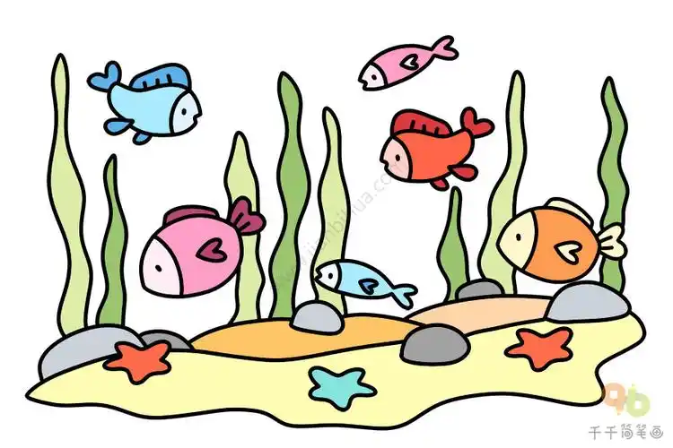简单的海底世界简笔画