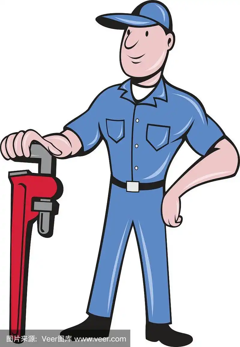 管道工立管扳手卡通
