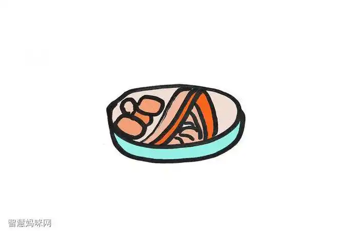 美食手抄报素材-面条的画法-图1简笔画作品完成图