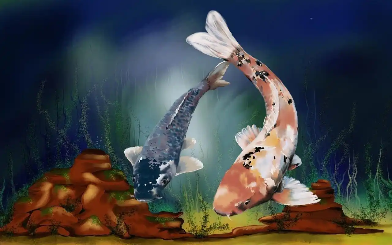 锦鲤创意唯美桌面壁纸图片