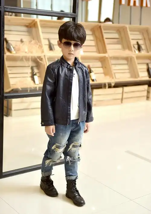 2016春秋季新款童装男童皮衣儿童皮衣女皮夹克中大童外套