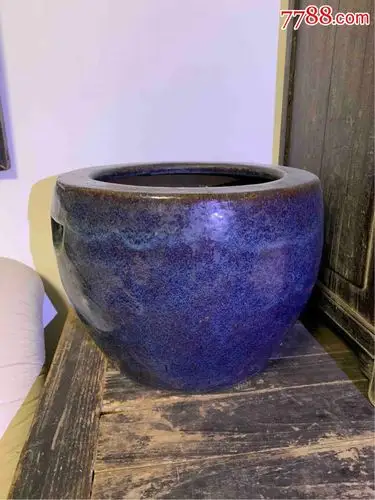 古董古玩收藏杂项清代宜钧釉大缸画缸字画缸有款鼎泰堂制