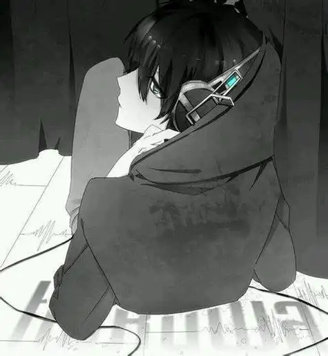 二次元黑白吸烟男头像图片大全