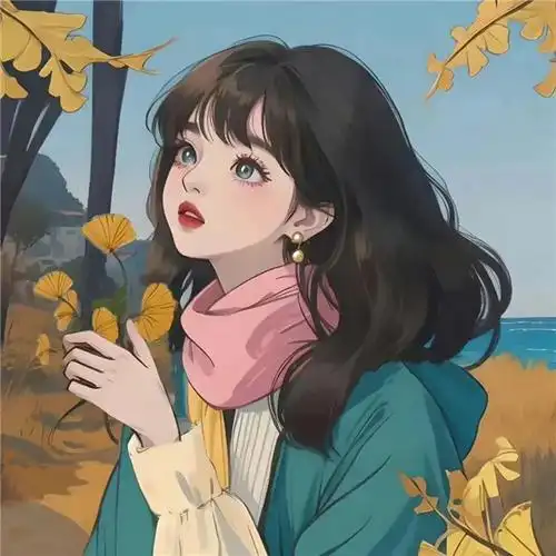 冬天围围巾气质动漫女生头像图片