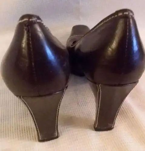 bandolino womens brown white stitching leather pump shoe size 8m