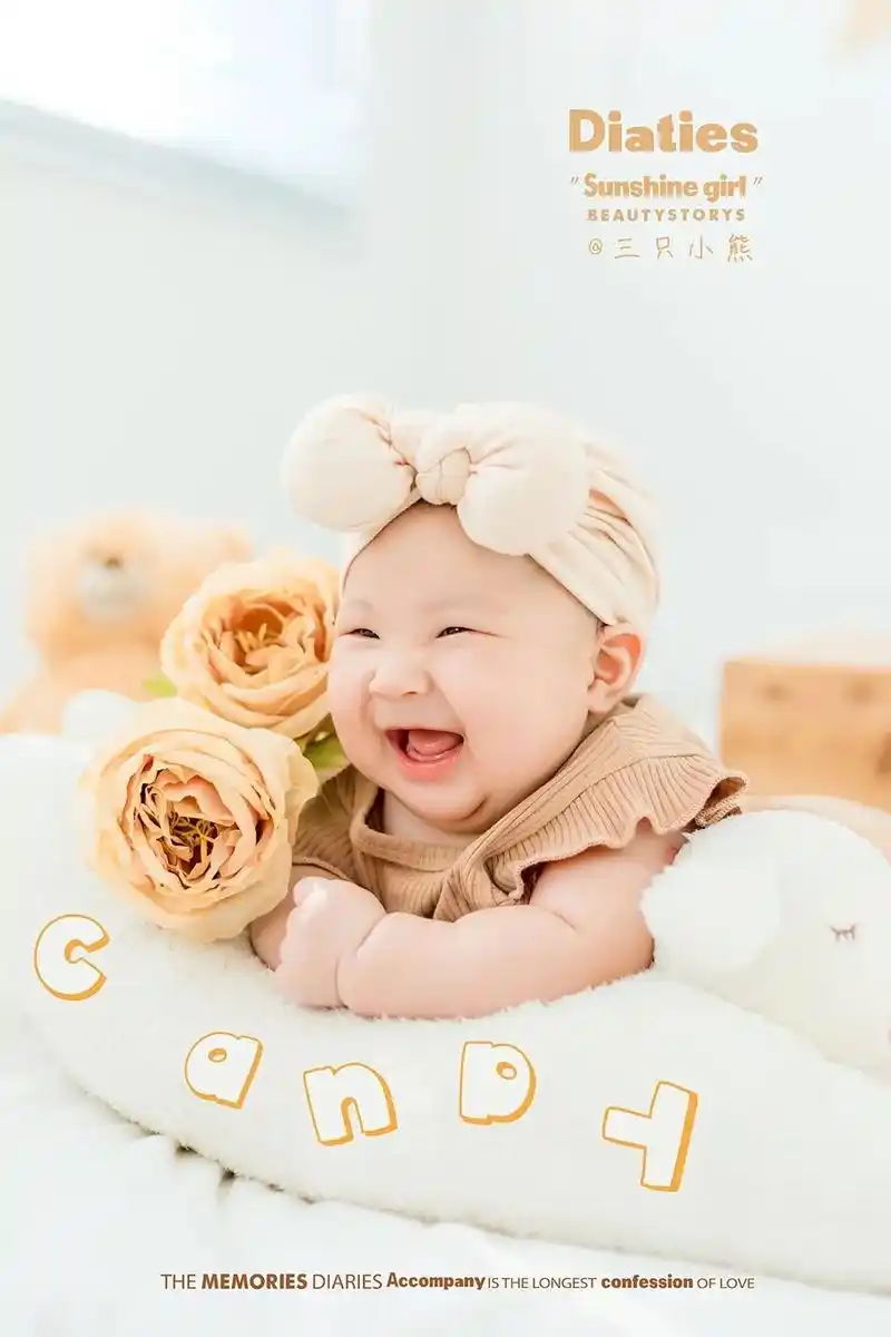 爱笑的百天小宝宝超可爱#周口三只小熊儿童摄影 #宝宝照 #百 - 抖音