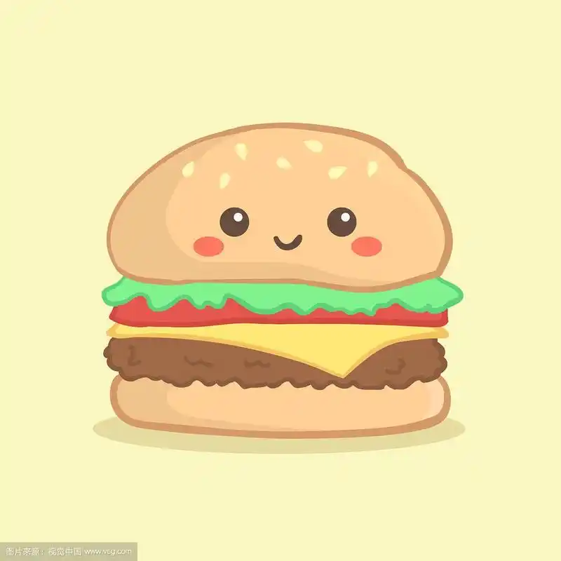 可爱的汉堡汉堡卡通