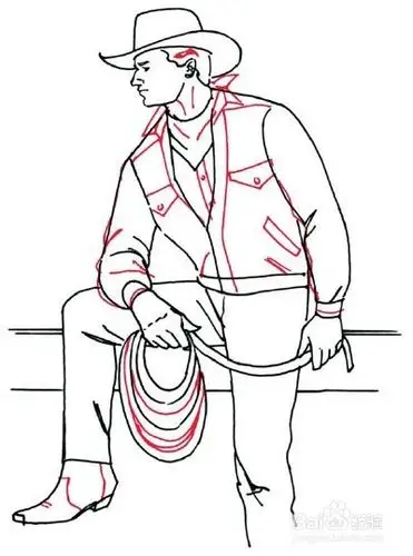 如何在5个步骤中画卡通的牛仔