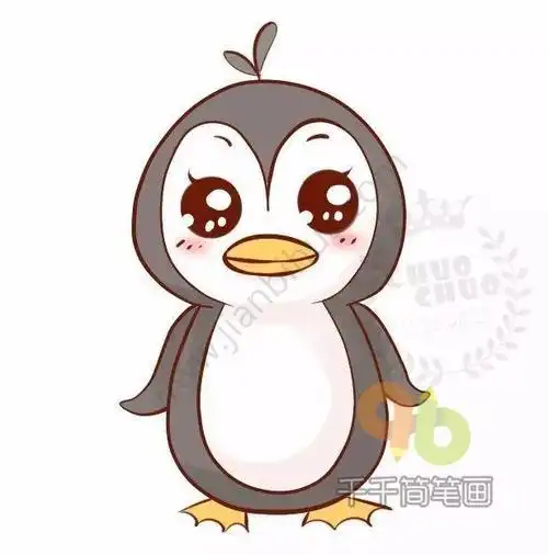 q版萌萌的小企鹅简笔画