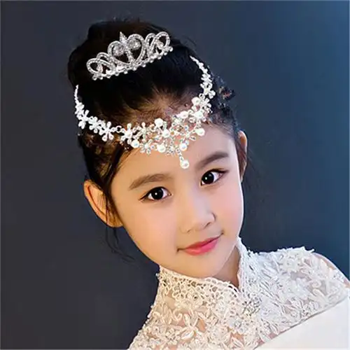 儿童额前头链头饰女童公主链额饰发卡 额头链眉心坠 演出盘发饰品