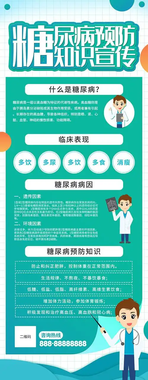 糖尿病预防知识宣传展架图片