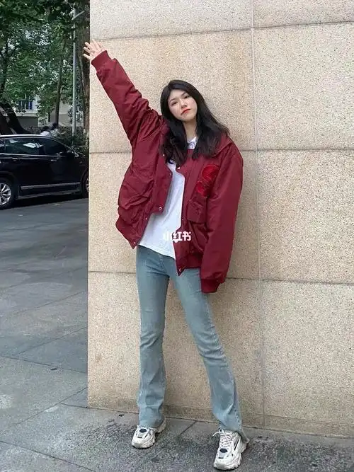 棉外套—外套外穿 内搭可以 卫衣外套—裤子搭 牛仔裤 喇叭裤#飞行服