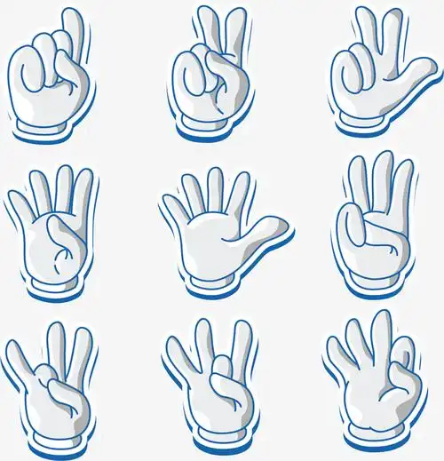 卡通手势表示数字素材免费下载_觅元素