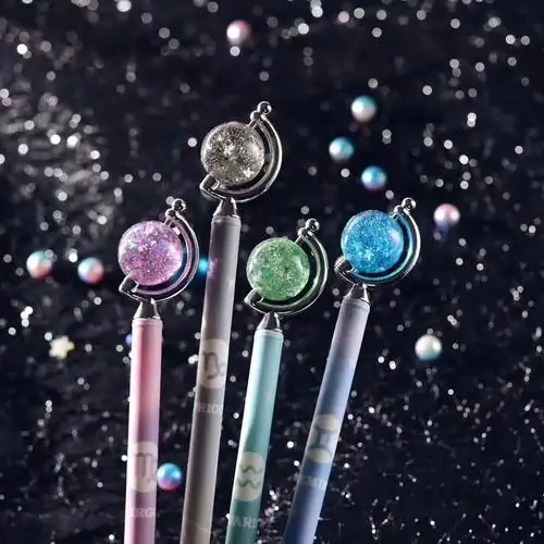 十二星座中性笔 办公学习文具 学生奖品 彩色星球造型签字笔 礼物
