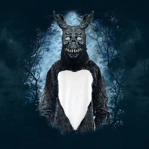 经典影视同款邪恶银兔恐怖面具吓人头套 兔子成人独立站乳胶道具