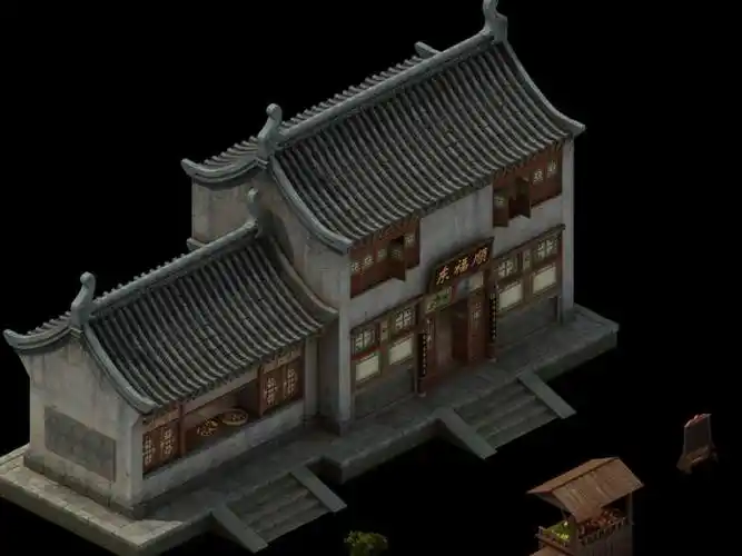 一套古代建筑,当铺,赌坊,饭店,金店,阁楼,酒楼,擂台,等可单独下