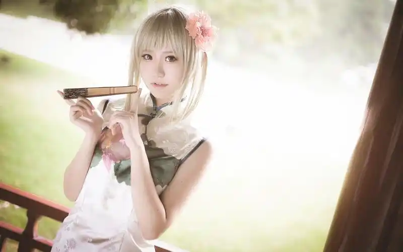 软萌妹旗袍装cosplay美图高清电脑桌面壁纸