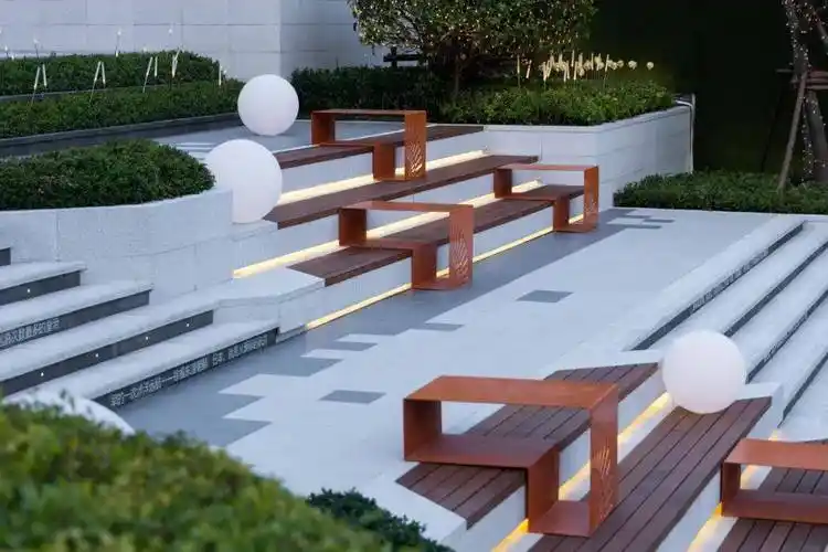 剑源共挤木景观高差台阶多元实用立体休憩的互动空间