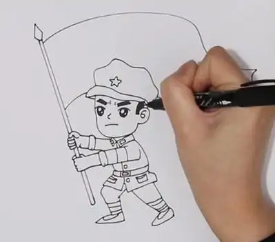 红军战士怎么画简笔画